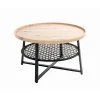 Table basse en tube plateau en MDF décor chêne