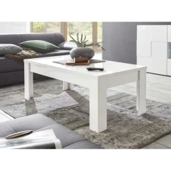 Table basse EOS laqué blanc brillant
