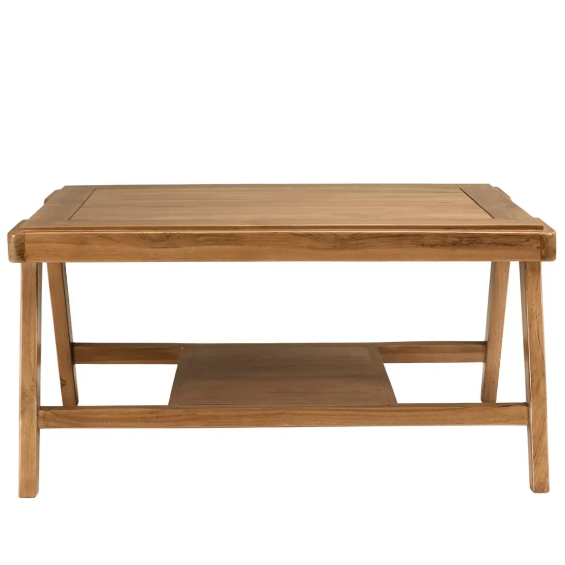 Table basse FLORES rectangulaire double plateau en teck WILL Marron