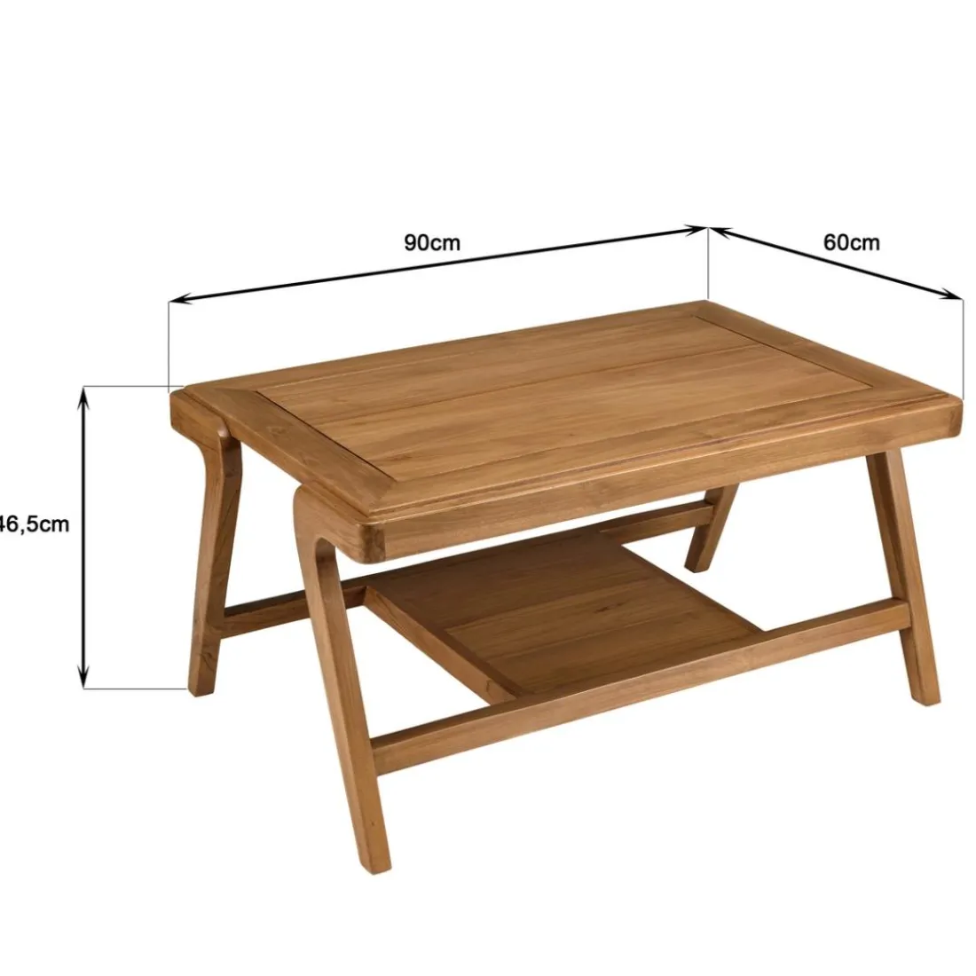 Table basse FLORES rectangulaire double plateau en teck WILL Marron