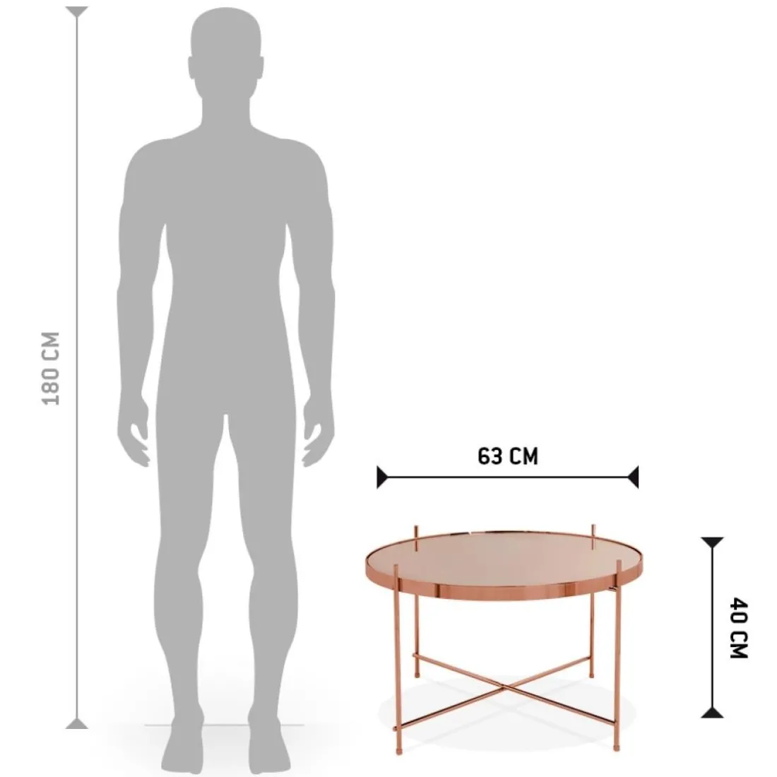 Table basse 'KOLOS MEDIUM' couleur cuivre