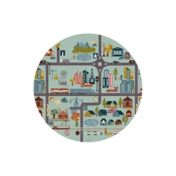 Table basse magnétique ronde à rebord Bipolart Métal Blanc avec 1 Top City