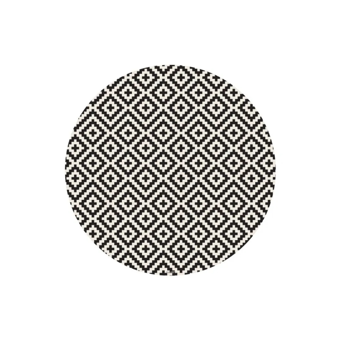 Table basse magnétique ronde à rebord Bipolart Métal Noir avec 1 Top Motif Contraste