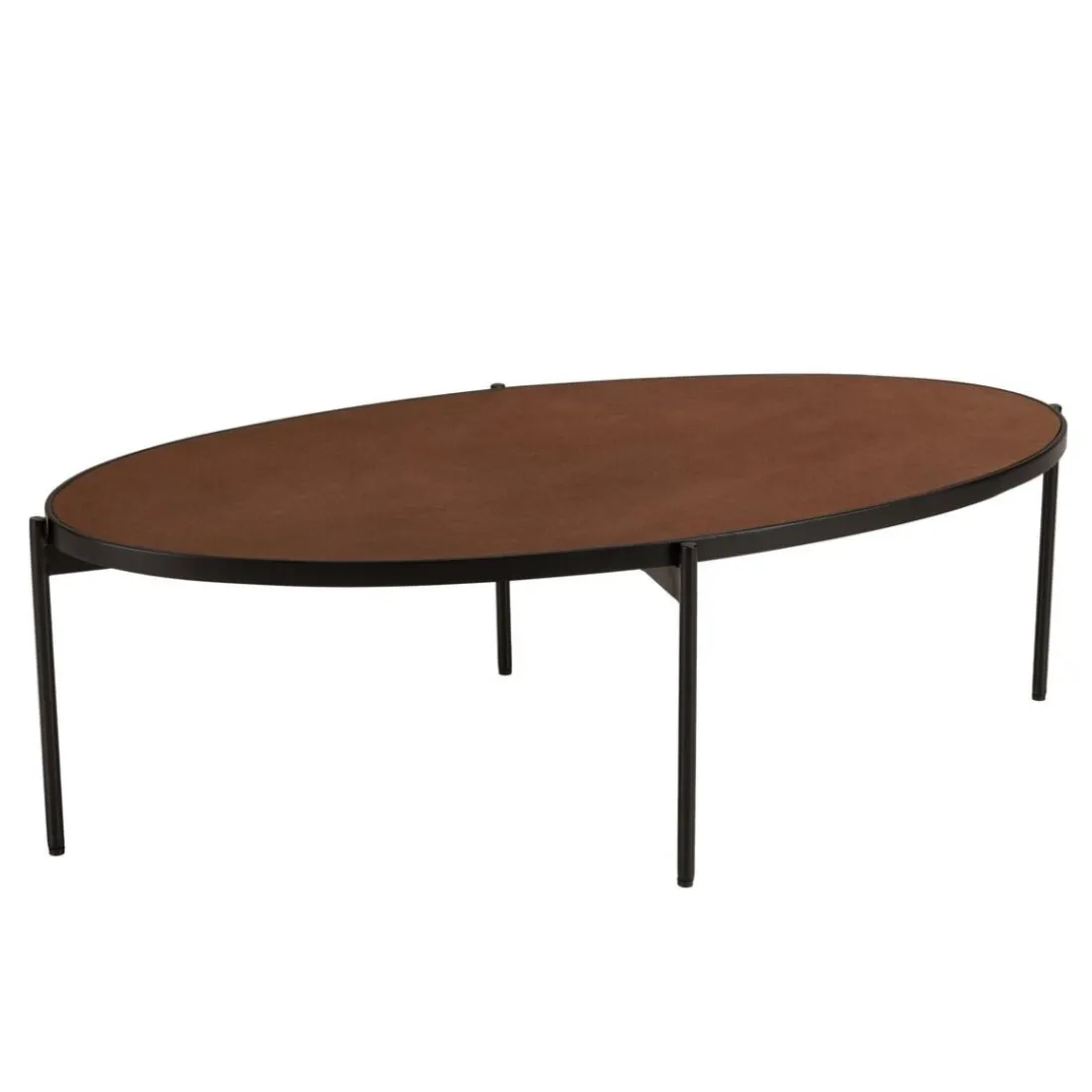 Table basse ovale couleur rouille effet pierre BASILE