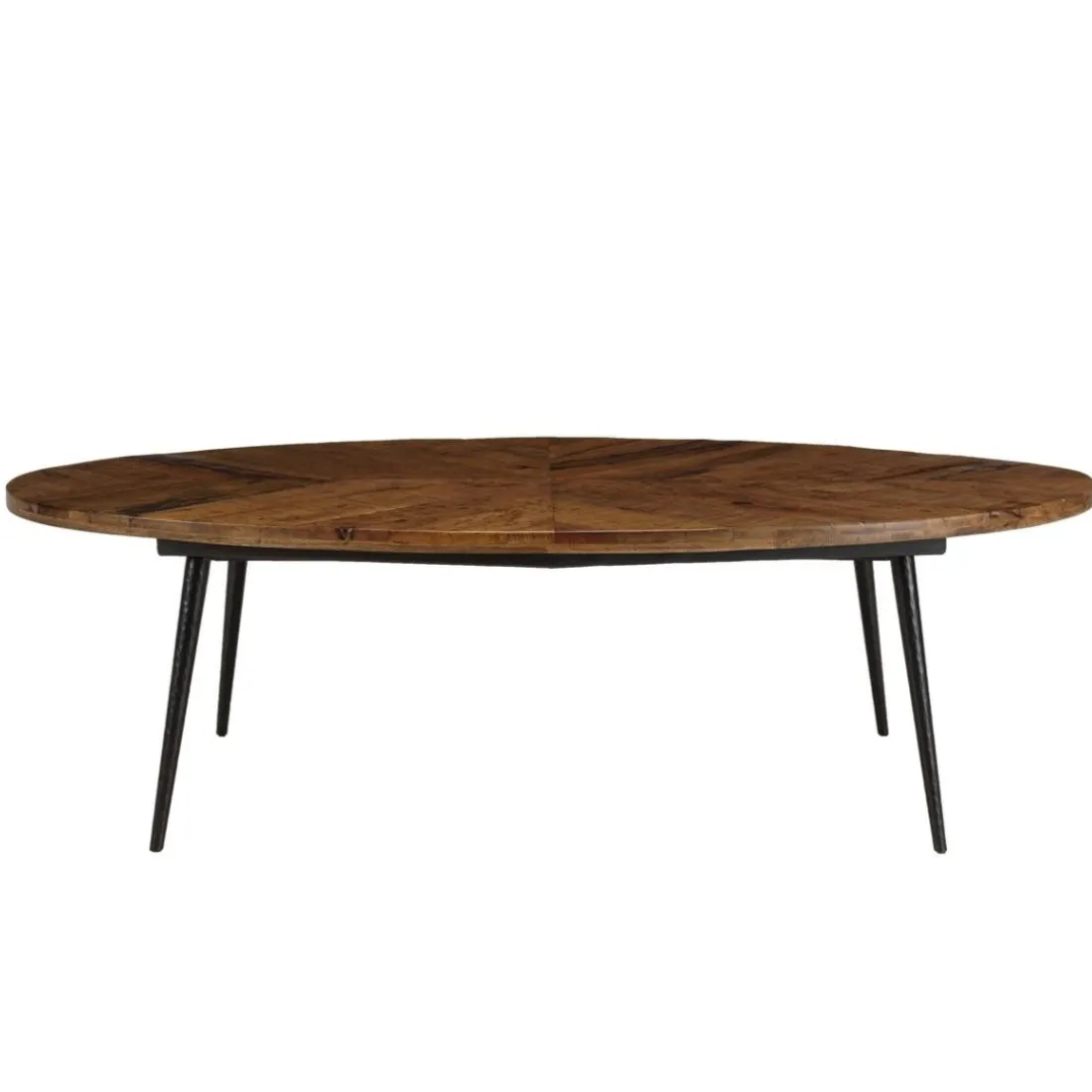 Table basse ovale plateau chevrons KIARA
