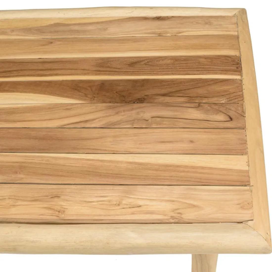 Table basse rectangulaire en branches de teck naturel MADURA Beige