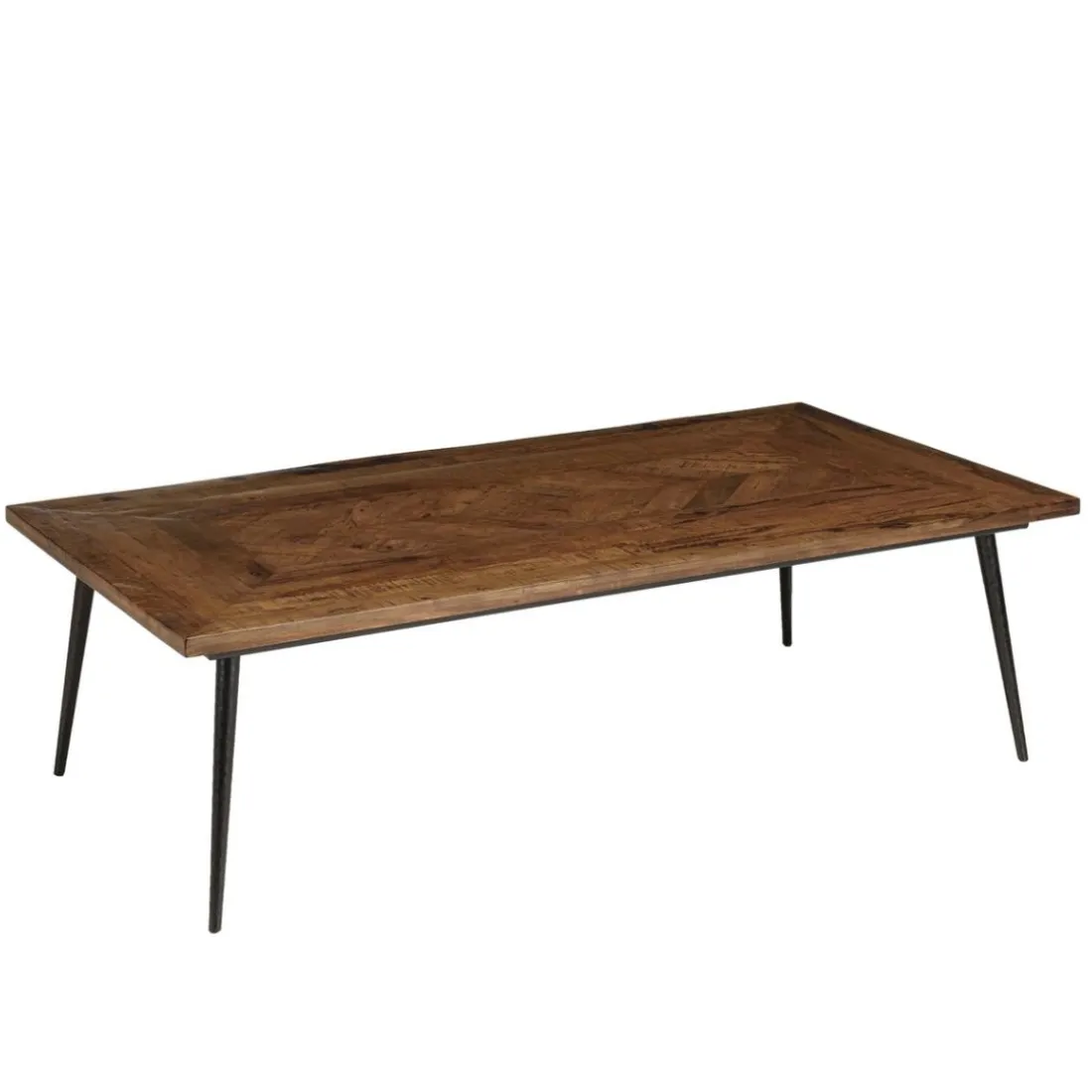 Table basse rectangulaire en bois recyclé formes géométriques KIARA