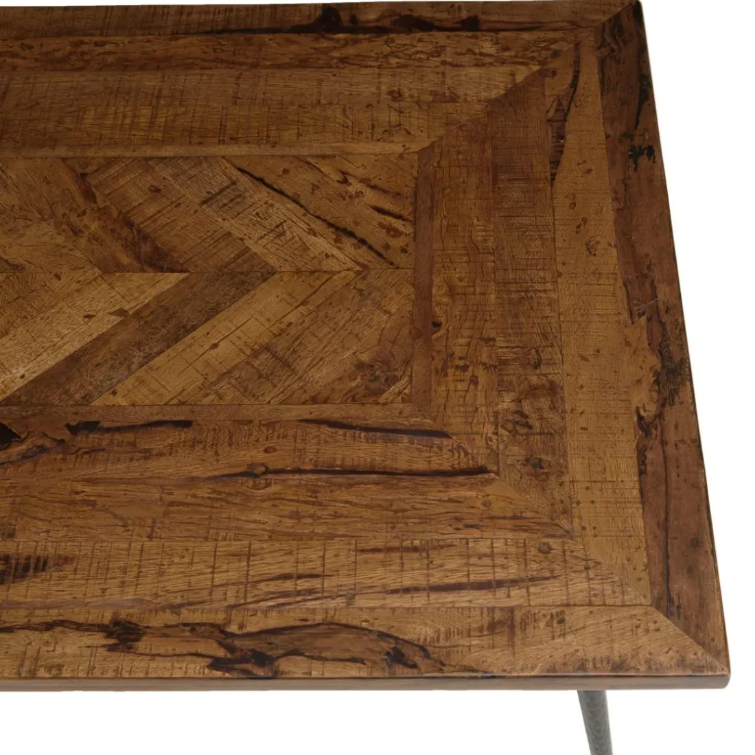 Table basse rectangulaire en bois recyclé formes géométriques KIARA