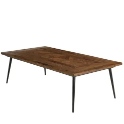 Table basse rectangulaire en bois recyclé formes géométriques KIARA