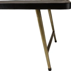 Table basse rectangulaire en Aluminium plateau Noir et pieds Dorés JOHAN