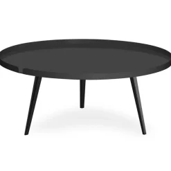Table basse ronde à rebord Bipolart Métal Noir