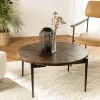 Table basse ronde bois recyclé pieds métal KIARA