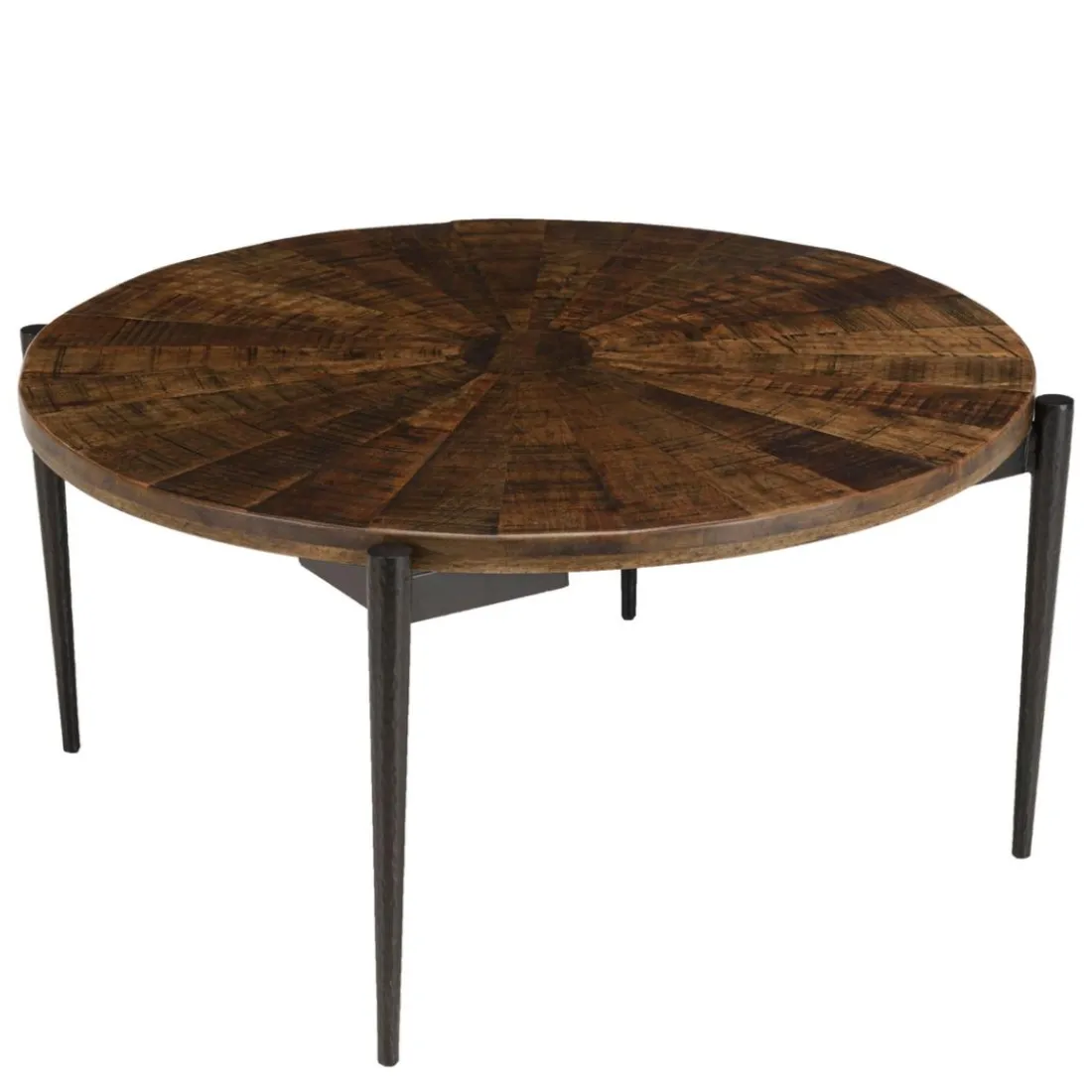 Table basse ronde bois recyclé pieds métal KIARA
