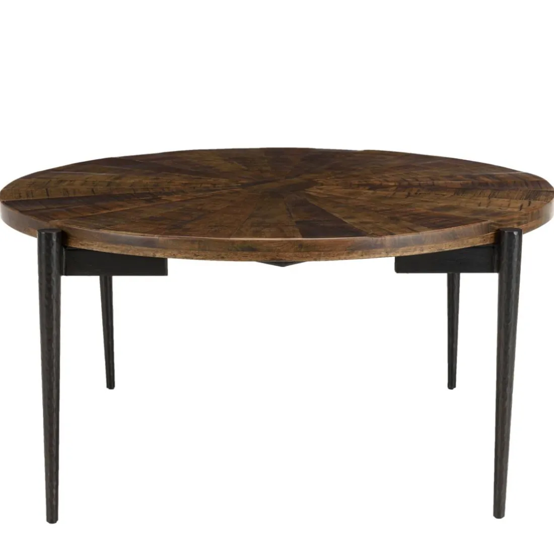 Table basse ronde bois recyclé pieds métal KIARA
