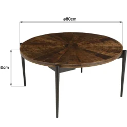 Table basse ronde bois recyclé pieds métal KIARA