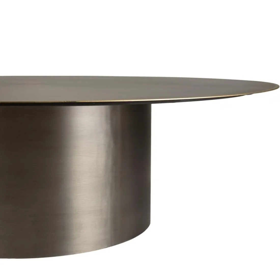 Table basse ronde en Fer Noir et bordure Dorée JAMES D120 cm