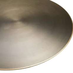 Table basse ronde en Fer Noir et bordure Dorée JAMES D80 cm