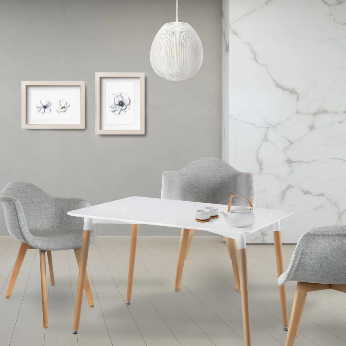 Table Blanche Rectangulaire 115X75cm