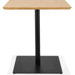 Table carrée design 'SUMO' en bois finition naturelle et métal noir