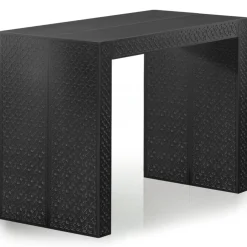 Table console extensible 200cm moulures orientales Nassau Morocco Noir mat