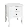 table d'appoint 2 tiroirs - blanc