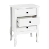 table d'appoint 3 tiroirs - blanc