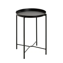 Table d'appoint acier laqué noir