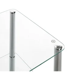 Table d'appoint avec double plateau verre transparent