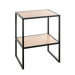 Table d'appoint avec double plateau décor chène