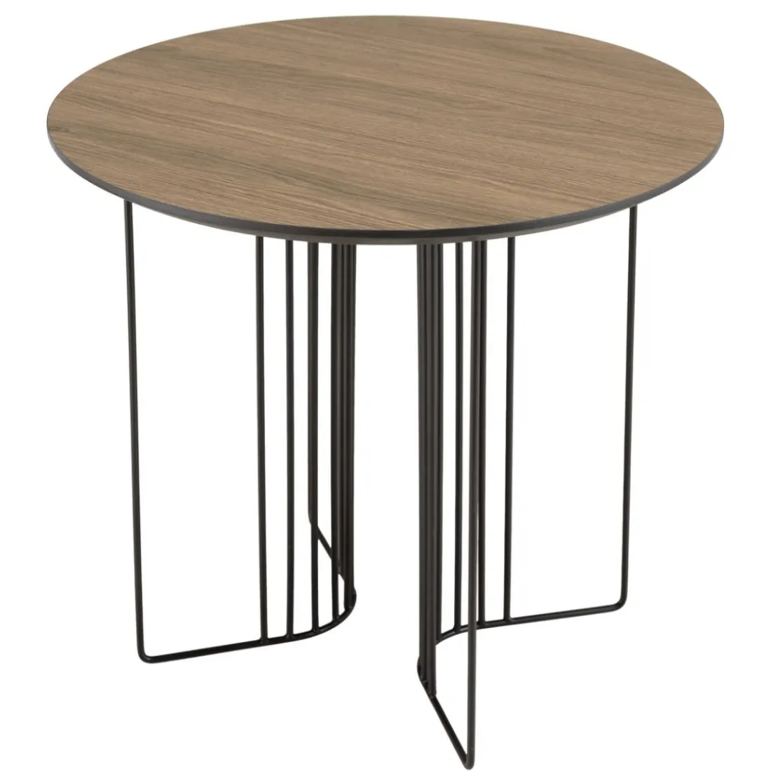 Table d'appoint biseautée mocha pieds graphiques métal JULIA