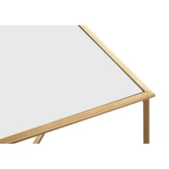 Table d'appoint carrée plateau miroir