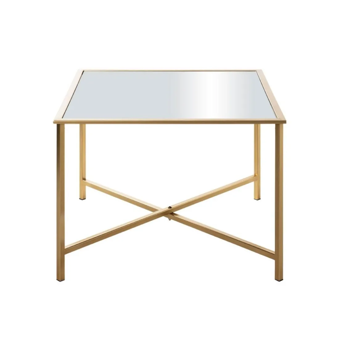 Table d'appoint carrée plateau miroir
