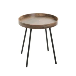 Table d'appoint décor chêne foncé