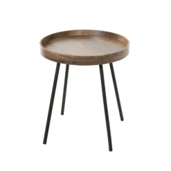 Table d'appoint décor chêne foncé