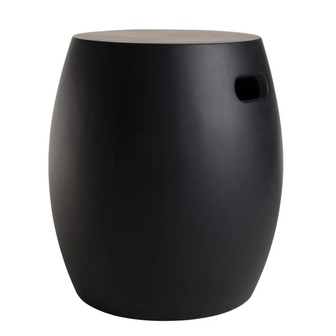 Table d'appoint de jardin ronde béton 43x43 cm noir