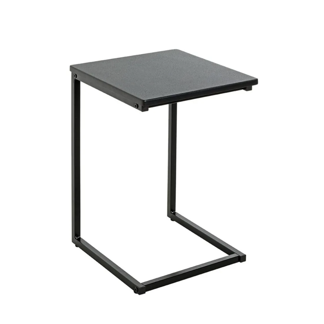 Table d'appoint design en métal plateau décor noir