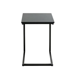 Table d'appoint design en métal plateau décor noir