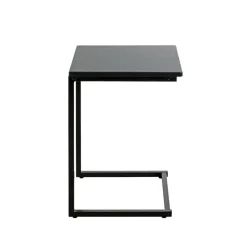 Table d'appoint design en métal plateau décor noir
