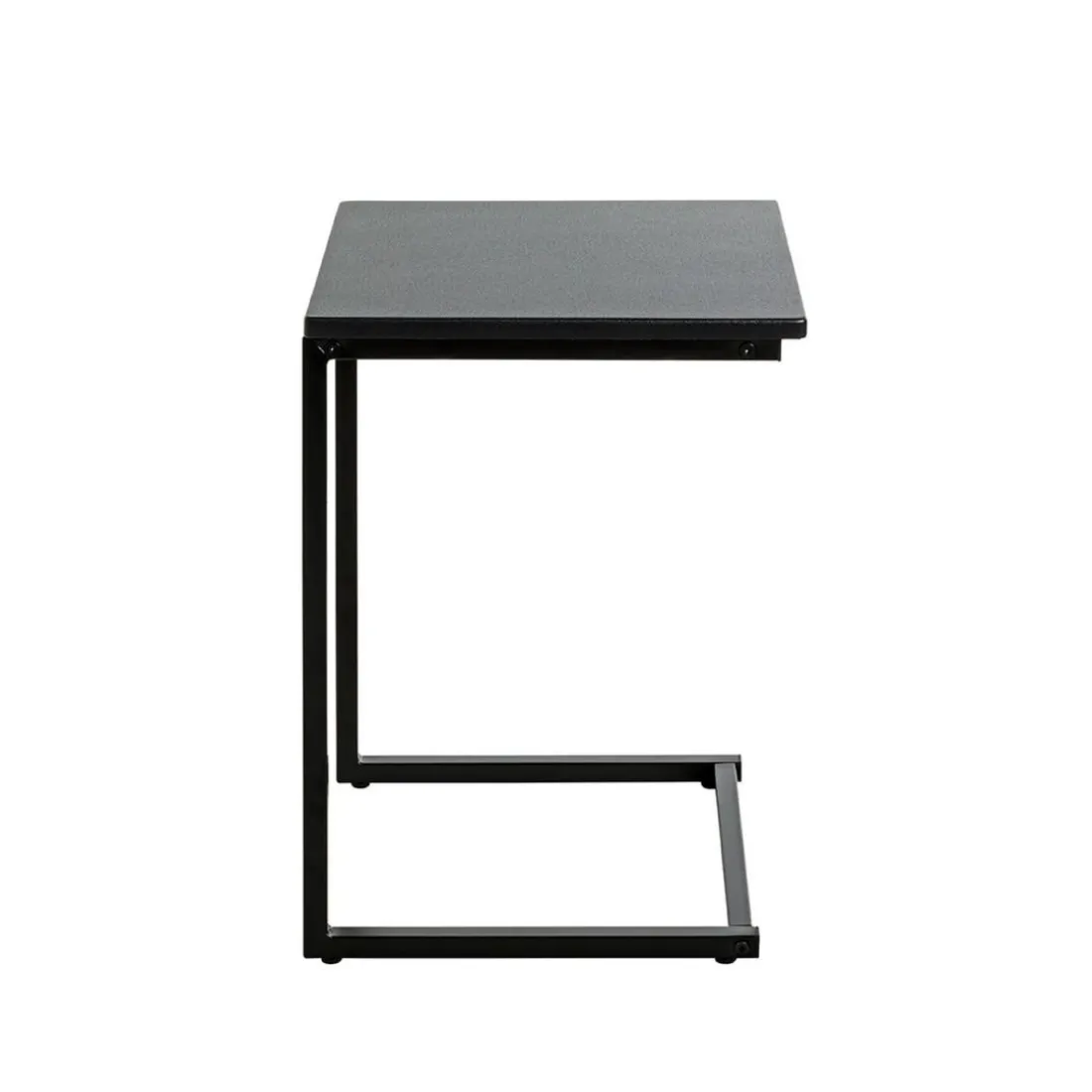 Table d'appoint design en métal plateau décor noir