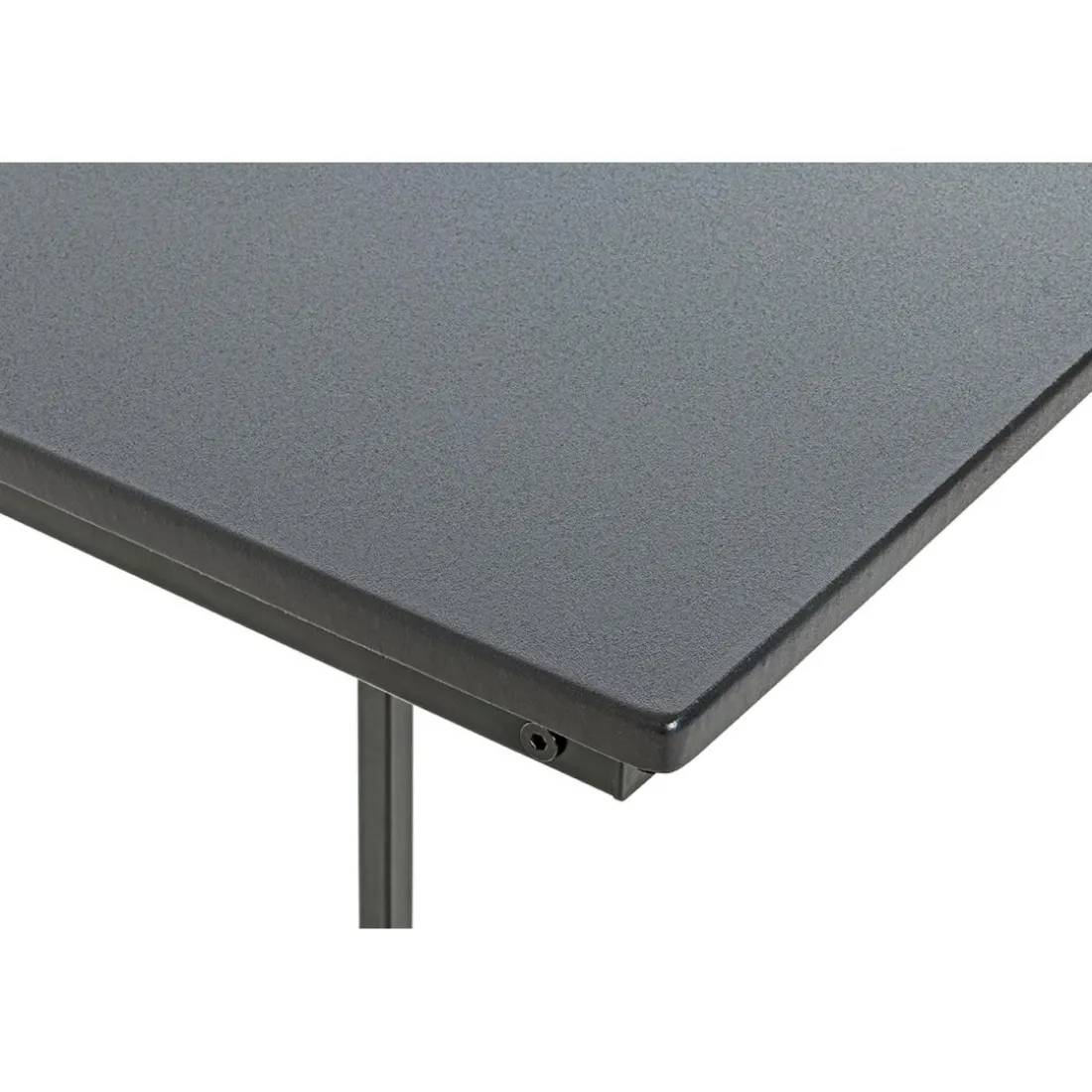 Table d'appoint design en métal plateau décor noir
