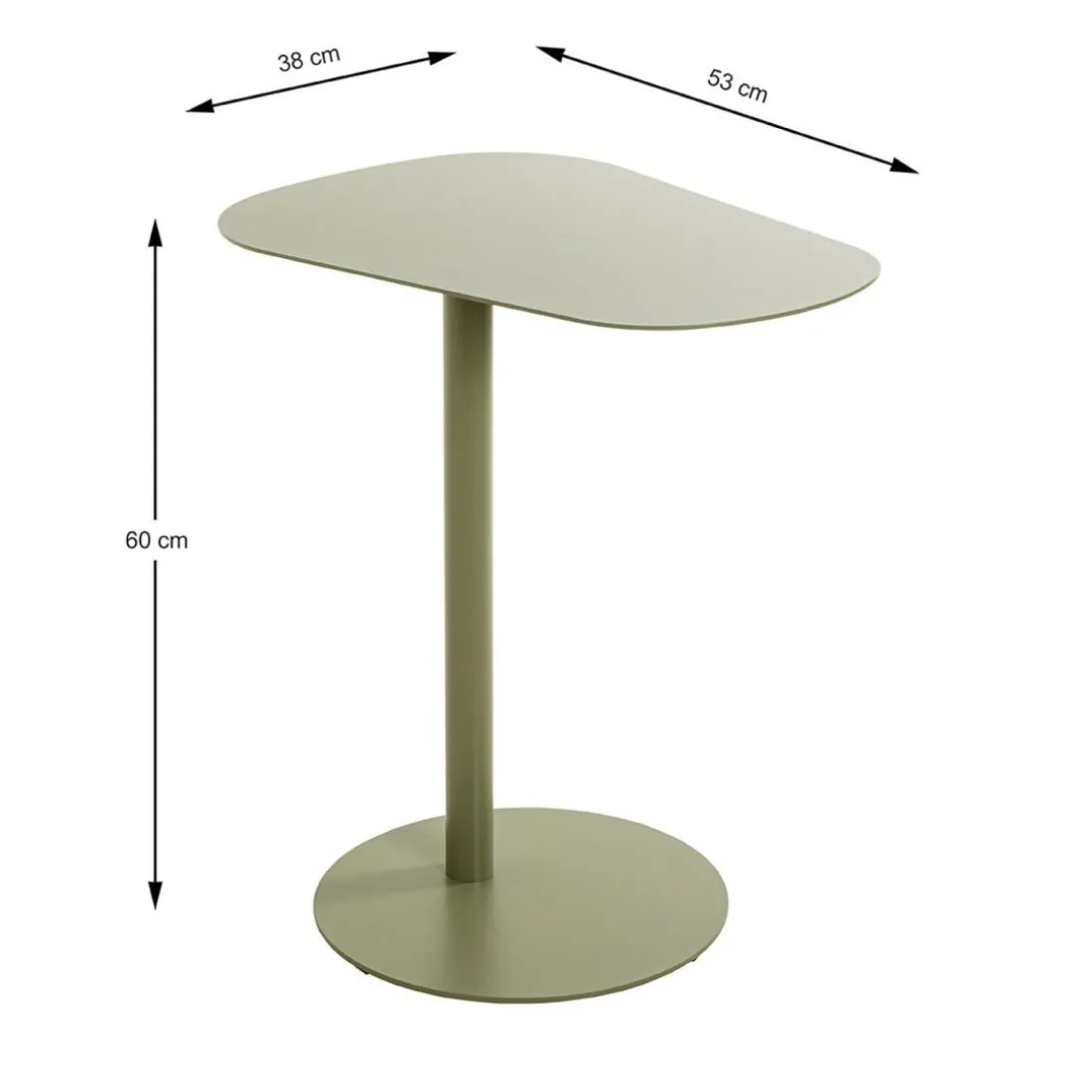 Table d'appoint design en métal vert