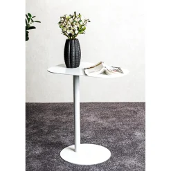 Table d'appoint design en métal blanc