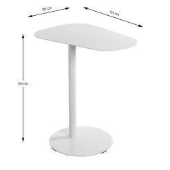 Table d'appoint design en métal blanc