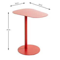Table d'appoint design en métal rouge