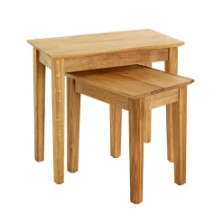 Table d'appoint en bois de chêne huilé H42 cm