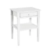 table d'appoint en bois massif laqué blanc
