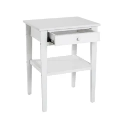 table d'appoint en bois massif laqué blanc