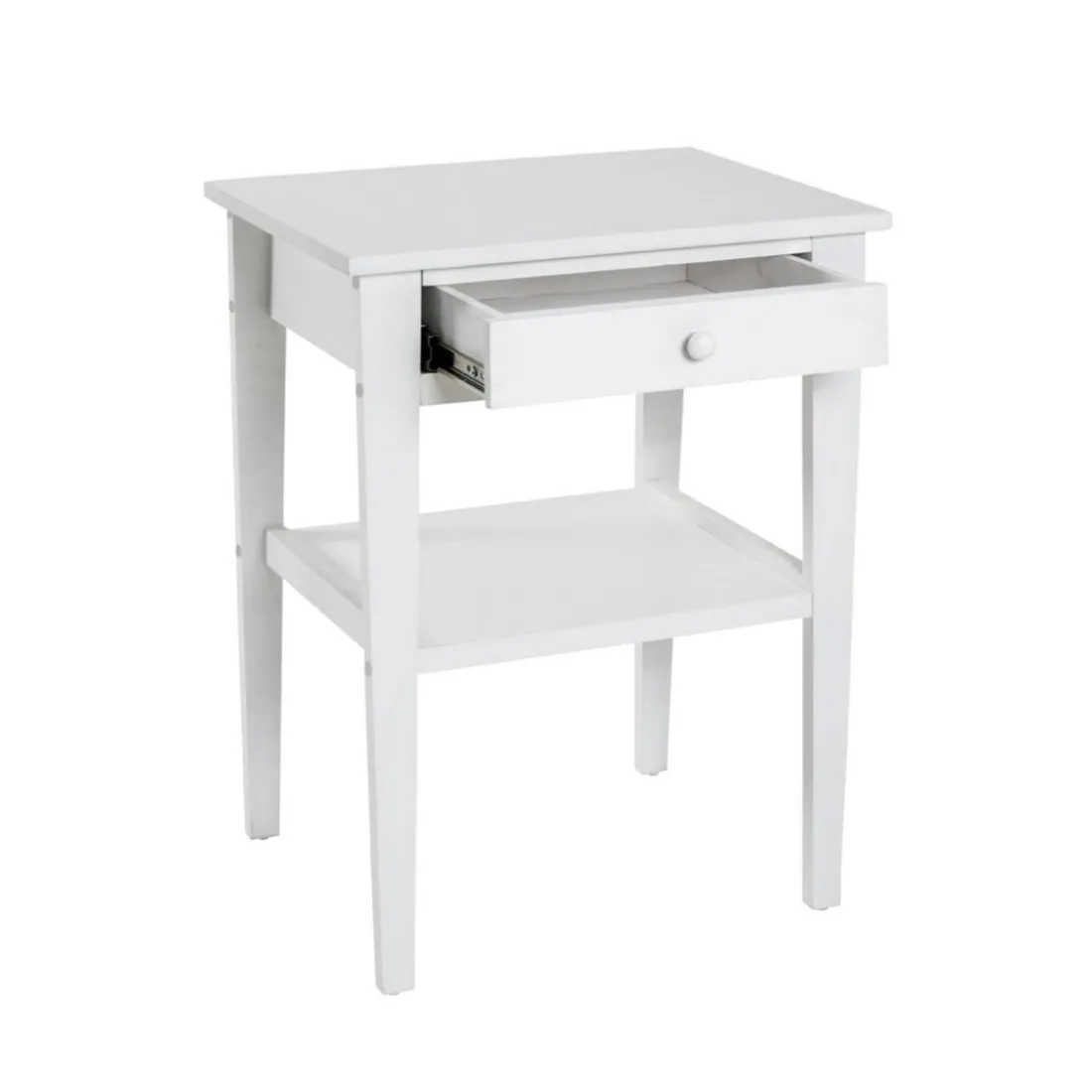 table d'appoint en bois massif laqué blanc