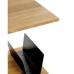 Table d'appoint en chène porte journeaux integré