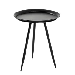 table d'appoint en métal laqué noir grand modèle